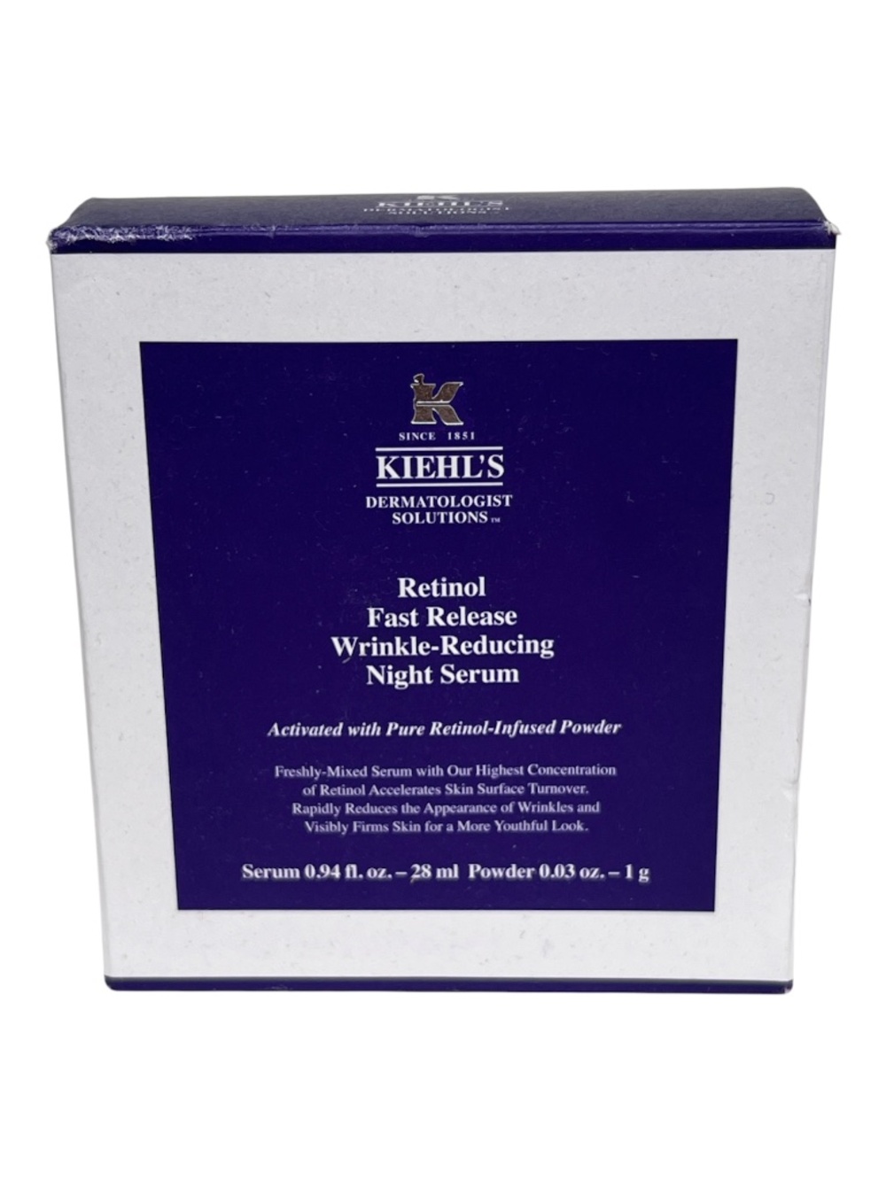Kiehl’s Retinol Fast Release Wrinkle Reducing Night Serum New in Opened Box
